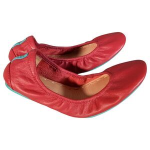 Tieks By Gavrieli Ballet Flats Shoes Red Leather Folable Womens 6